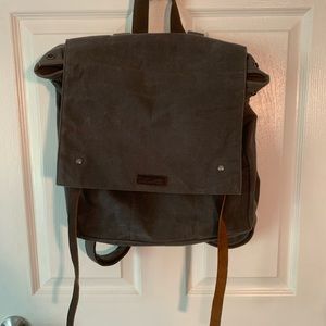 Dark Grey Waxed Canvas Backpack